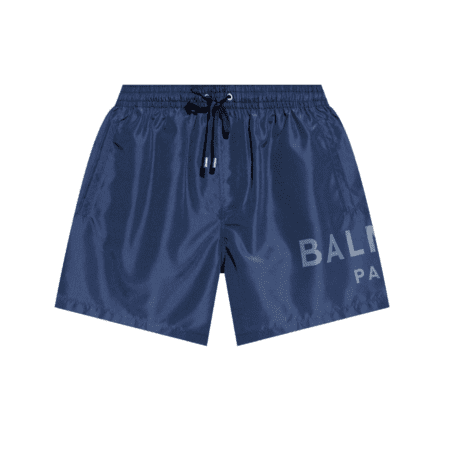 BALMAIN LOGO-PRINT SWIM SHORTS