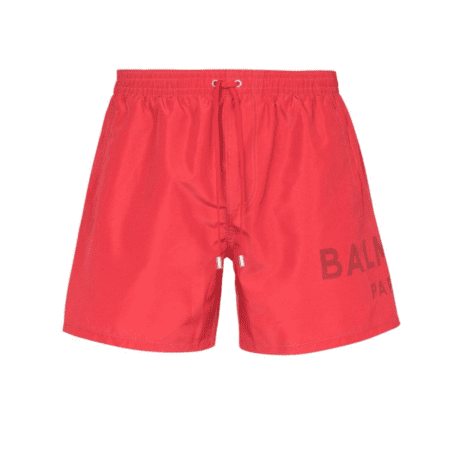 BALMAIN LOGO-PRINT SWIM SHORTS