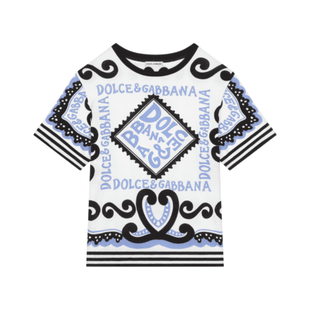 DOLCE & GABBANA MARINA-PRINT SILK T-SHIRT