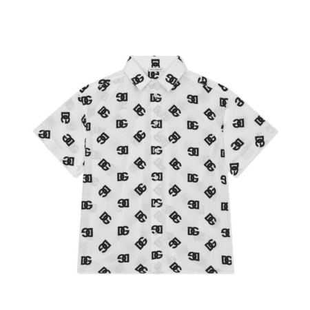 DOLCE & GABBANA KIDS DG-LOGO POPLIN SHIRT