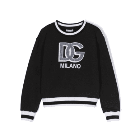 DOLCE & GABBANA KIDS LOGO-PATCH COTTON SWEATSHIRT