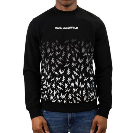 Karl Lagerfeld black sweater with a minimalist design, available at Lestyle. A comfortable and versatile choice for cooler weather.