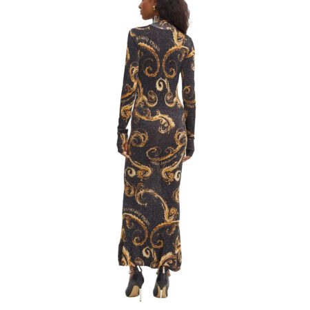 Versace Jeans Couture black fitted maxi dress, available at Lestyle Boutique Melbourne. A stylish and elegant choice for formal occasions.