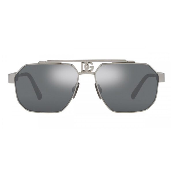 Dolce Gabbana DG2294 gunmetal square sunglasses with silver mirrored lenses available at Lestyle Boutique Melbourne A sleek and sophisticated choice for any occasion