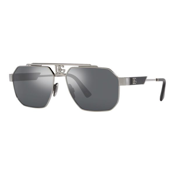 Dolce Gabbana DG2294 gunmetal square sunglasses with silver mirrored lenses available at Lestyle Boutique Melbourne A sleek and sophisticated choice for any occasion
