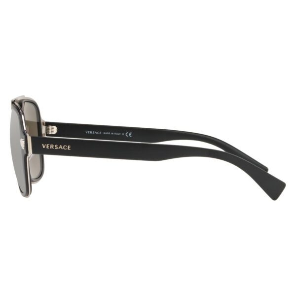 Versace VE2199 matte black shield sunglasses with grey mirrored lenses available at Lestyle Boutique Melbourne A bold and fashionable choice for any occasion