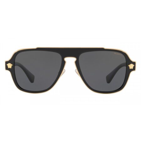 Versace VE2199 black polarized shield sunglasses with grey lenses, available at Lestyle Boutique Melbourne. A stylish and functional accessory for sunny days.