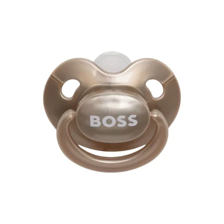 BOSS Kidswear logo-print dummy in gold with convenient handle, available at Lestyle Boutique Melbourne.