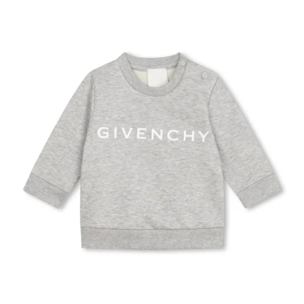 Givenchy Kids grey mélange sweatshirt with logo print available at Lestyle Boutique