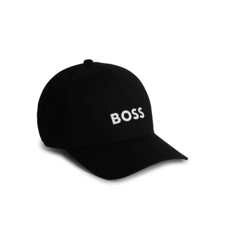 BOSS Kidswear logo-appliqué cotton cap in black with adjustable strap, available at Lestyle Boutique Melbourne.