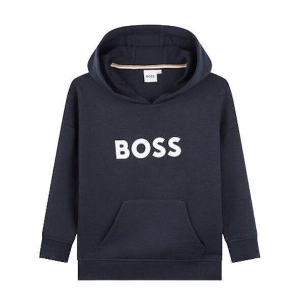 BOSS Kidswear navy hooded sweatshirt with white logo available at Lestyle Boutique Melbourne