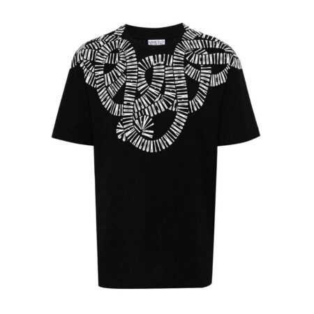 Marcelo Burlon County of Milan Logo Print T-shirt in black with white text design, short sleeves, and crew neck, available at Lestyle Boutique Melbourne.