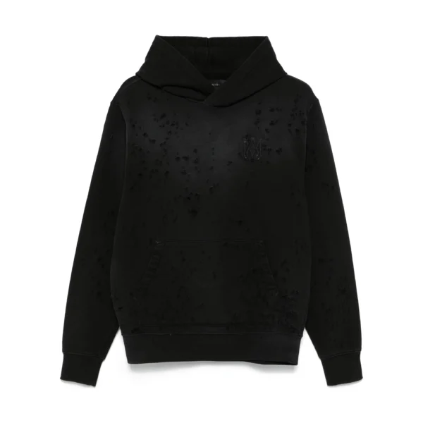 Amiri black MA Shotgun hoodie with distressed detailing available at Lestyle Boutique Melbourne
