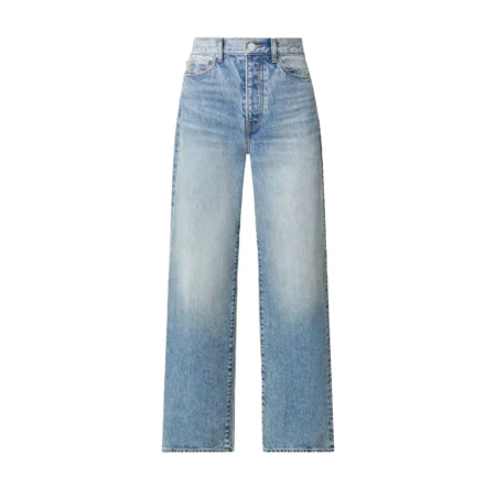 Amiri women's high-rise wide jeans in classic mid indigo, available at Lestyle Boutique Melbourne.