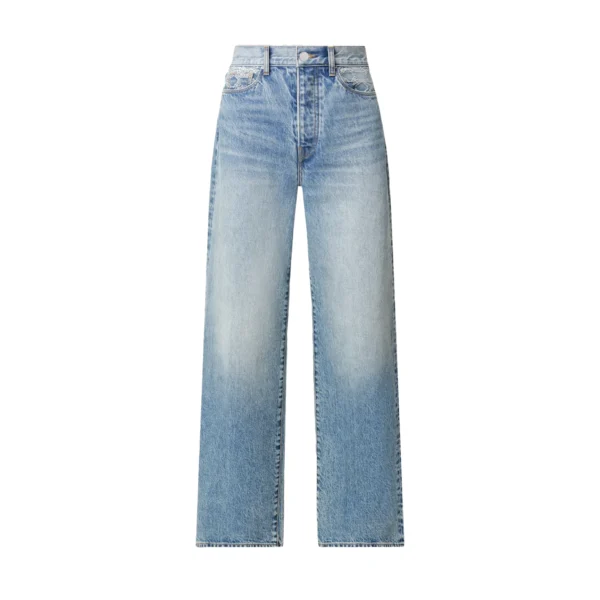 Amiri womens high rise wide jeans in classic mid indigo available at Lestyle Boutique Melbourne