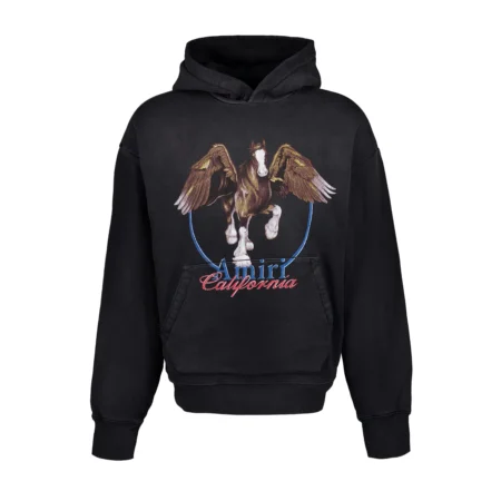 Amiri black vintage wash Pegasus sweatshirt available at Lestyle Boutique Melbourne.