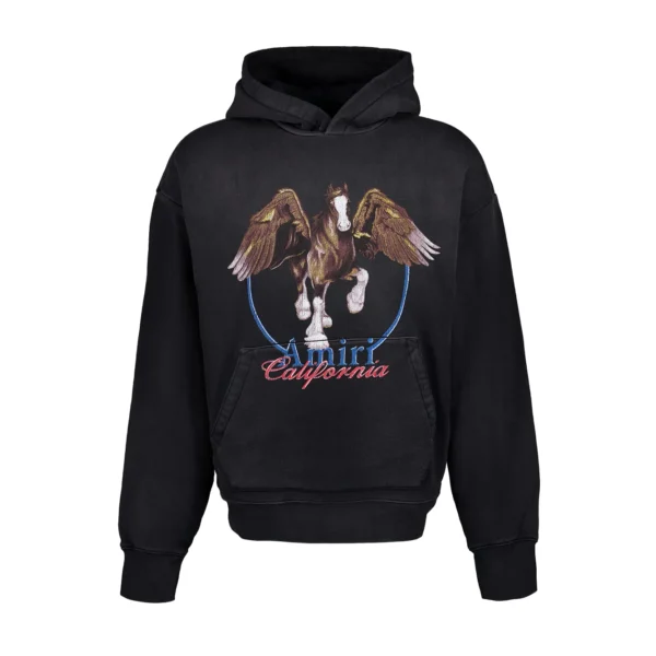 Amiri black vintage wash Pegasus sweatshirt available at Lestyle Boutique Melbourne