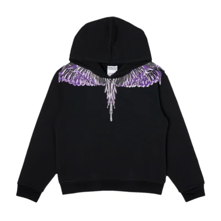 Marcelo Burlon Kids Icon Wings Hoodie in Black/Violet available at Lestyle Boutique Melbourne.