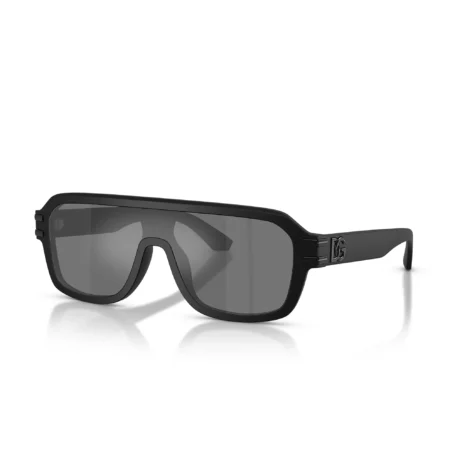 Dolce & Gabbana DG4507 matte black pilot sunglasses with grey mirror lenses and DG temple logo, available at Lestyle Boutique at 136 Little Collins Street, Melbourne.
